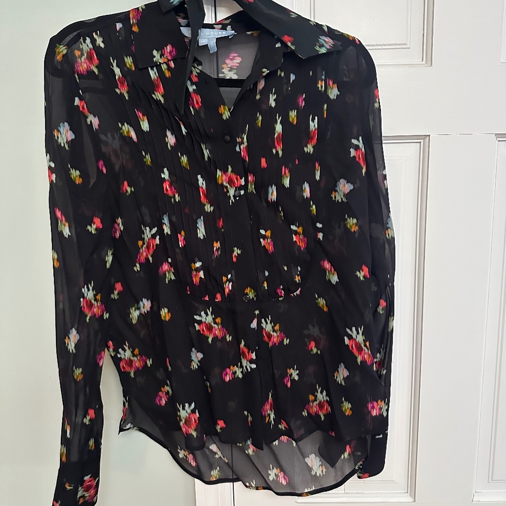 Hill House Home - Mellie Top Black Ikat Georgette + matching bow!